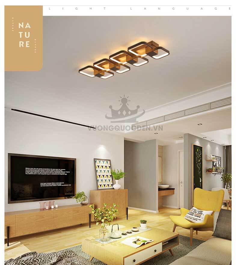 Đèn ốp trần LED hiện đại màu nâu cà phê PJ107-5